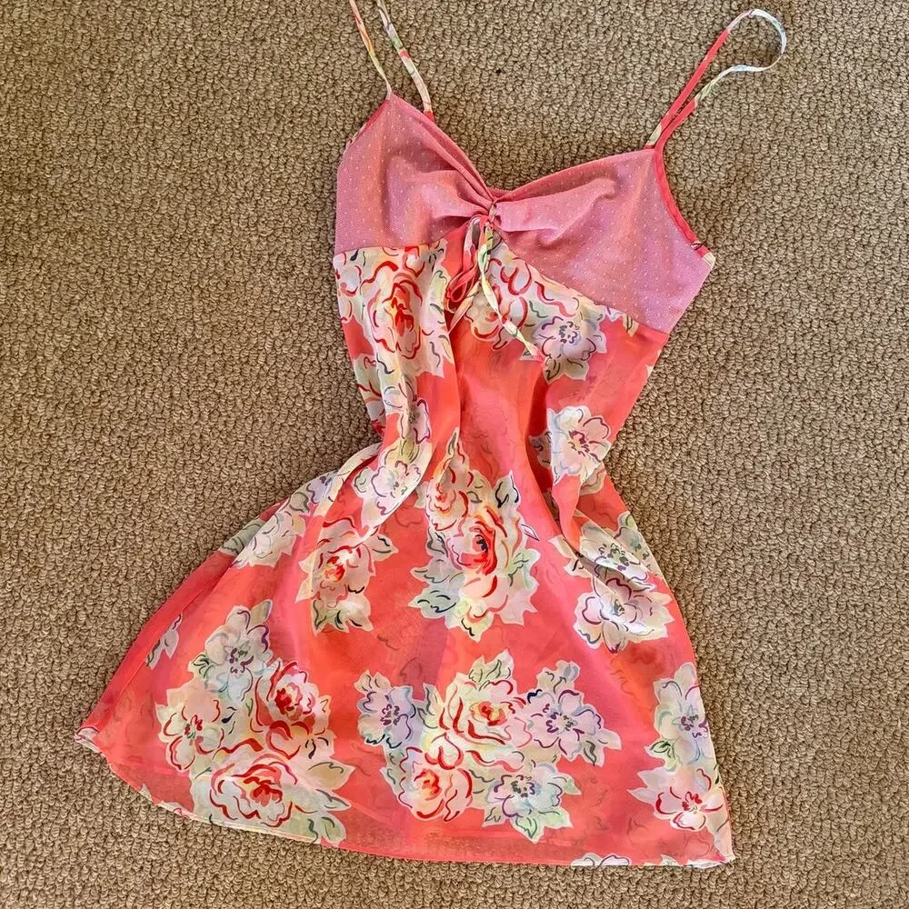 π Y2K Floral Mesh Slip Dress - Picture 7 of 7